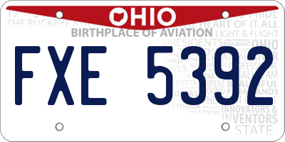 OH license plate FXE5392
