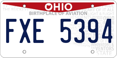 OH license plate FXE5394