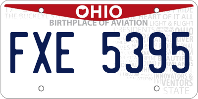 OH license plate FXE5395