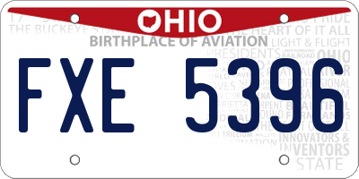 OH license plate FXE5396