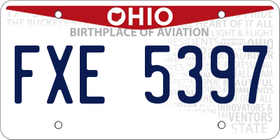 OH license plate FXE5397