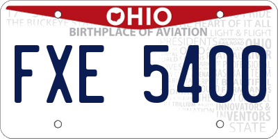 OH license plate FXE5400
