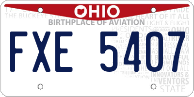 OH license plate FXE5407