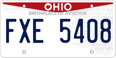 OH license plate FXE5408