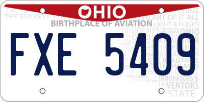 OH license plate FXE5409