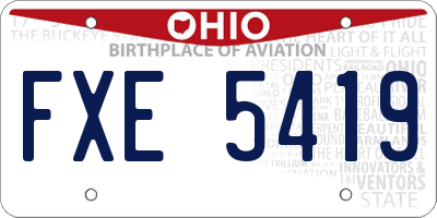 OH license plate FXE5419