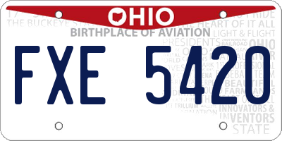 OH license plate FXE5420