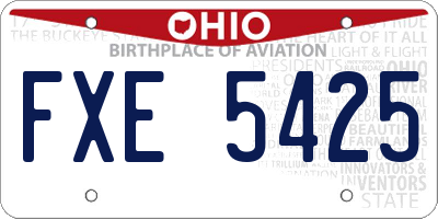 OH license plate FXE5425