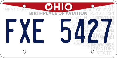 OH license plate FXE5427