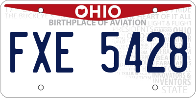 OH license plate FXE5428