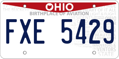 OH license plate FXE5429