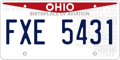 OH license plate FXE5431