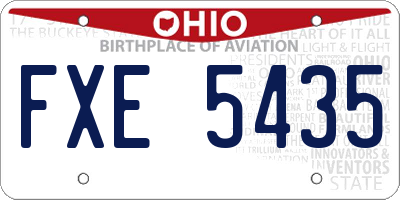 OH license plate FXE5435