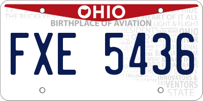 OH license plate FXE5436