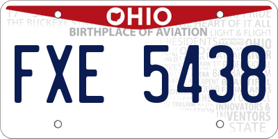 OH license plate FXE5438