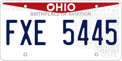 OH license plate FXE5445