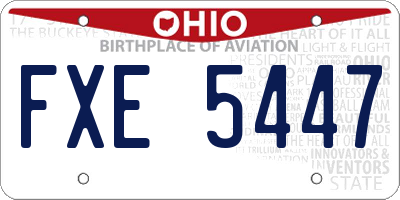 OH license plate FXE5447