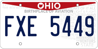 OH license plate FXE5449