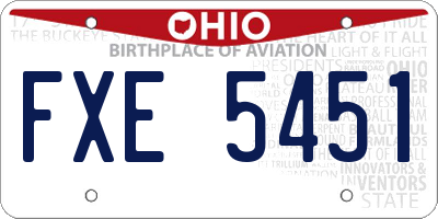OH license plate FXE5451