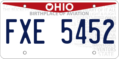OH license plate FXE5452