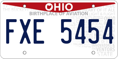 OH license plate FXE5454