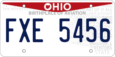 OH license plate FXE5456