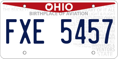 OH license plate FXE5457