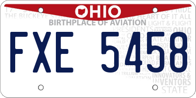 OH license plate FXE5458