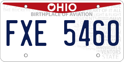 OH license plate FXE5460