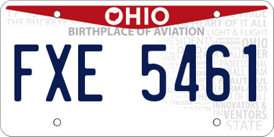 OH license plate FXE5461