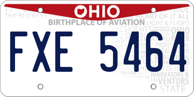 OH license plate FXE5464