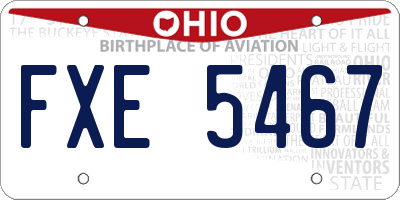 OH license plate FXE5467