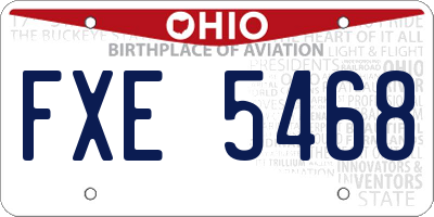 OH license plate FXE5468
