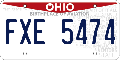 OH license plate FXE5474