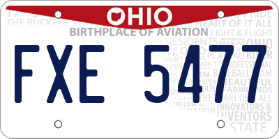 OH license plate FXE5477