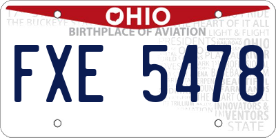 OH license plate FXE5478