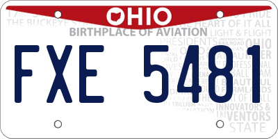 OH license plate FXE5481