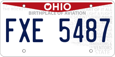 OH license plate FXE5487