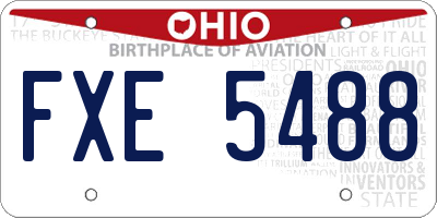 OH license plate FXE5488
