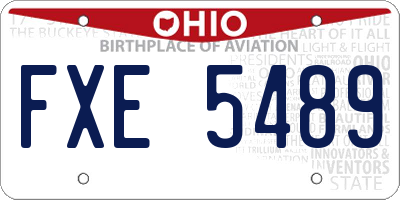 OH license plate FXE5489