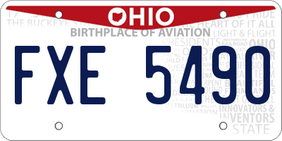OH license plate FXE5490