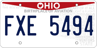 OH license plate FXE5494