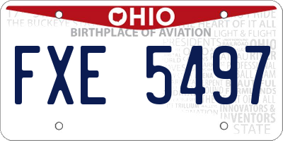 OH license plate FXE5497