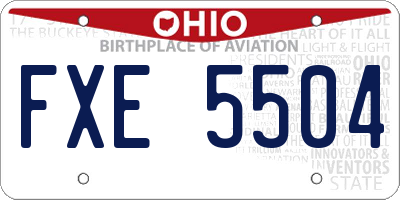 OH license plate FXE5504