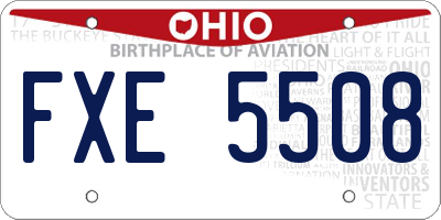 OH license plate FXE5508
