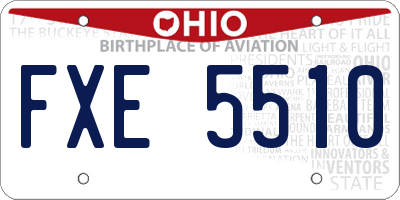 OH license plate FXE5510