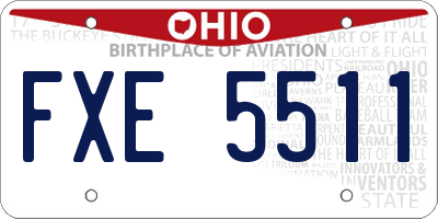 OH license plate FXE5511