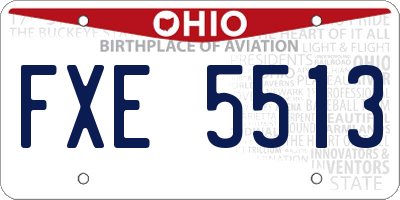 OH license plate FXE5513