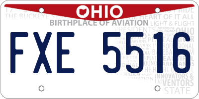 OH license plate FXE5516