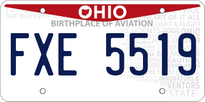 OH license plate FXE5519